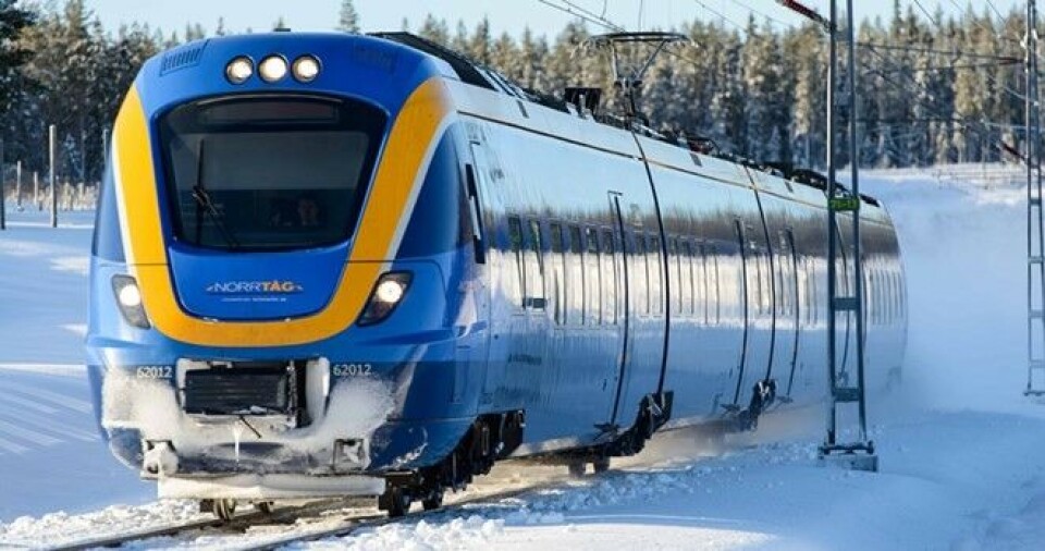 Higher-speed passenger train on its way to Umeå. Photo: Bothnia Line
