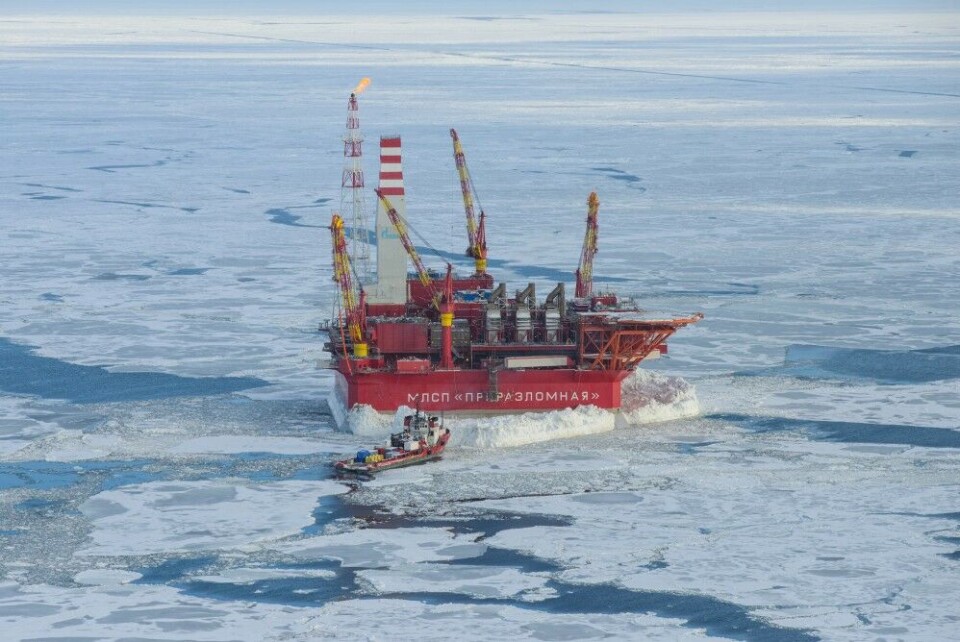 The Prirazlomnaya is Russia's only oil production platform in Arctic waters. Photo: Gazprom-Neft.ru