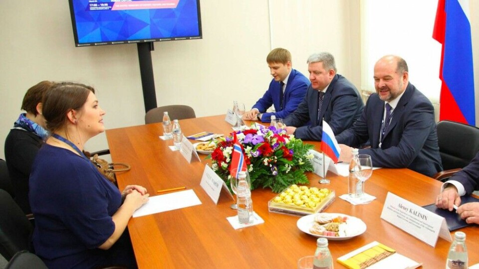 Governor Igor Orlov meets with Cecilie Myrseth from Troms County. Photo: Dvinaland.ru