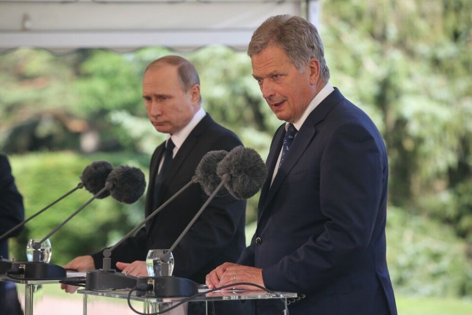 Niinistö and Putin talk to the press after their meeting in Kultaranta. Photo: Juhani Kandell, Office of the President of the Republic of Finland