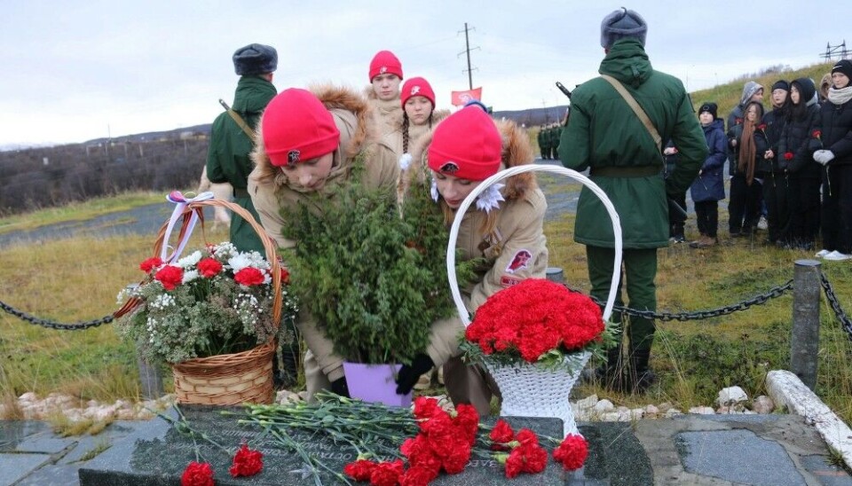 Tribute to Soviet troops that 'liberated' Pechenga in October 1944. Photo: local authorities on VK
