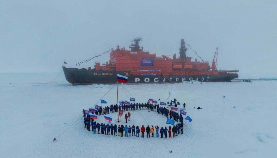 More than 80 warriors from the war against Ukraine on the North Pole. Photo: Rosatomflot on VK