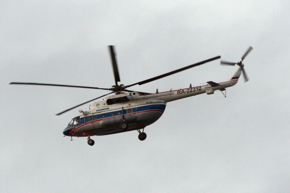 Mi-8 helicopter in Barentsburg. Photo: Bjørn Frantzen