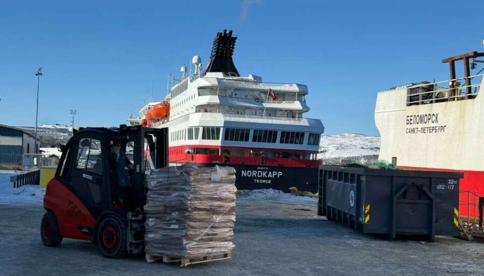 The ship of the Russian senator, who is under Western sanctions, in the port of Kirkenes. Photo: Georgii Chentemirov