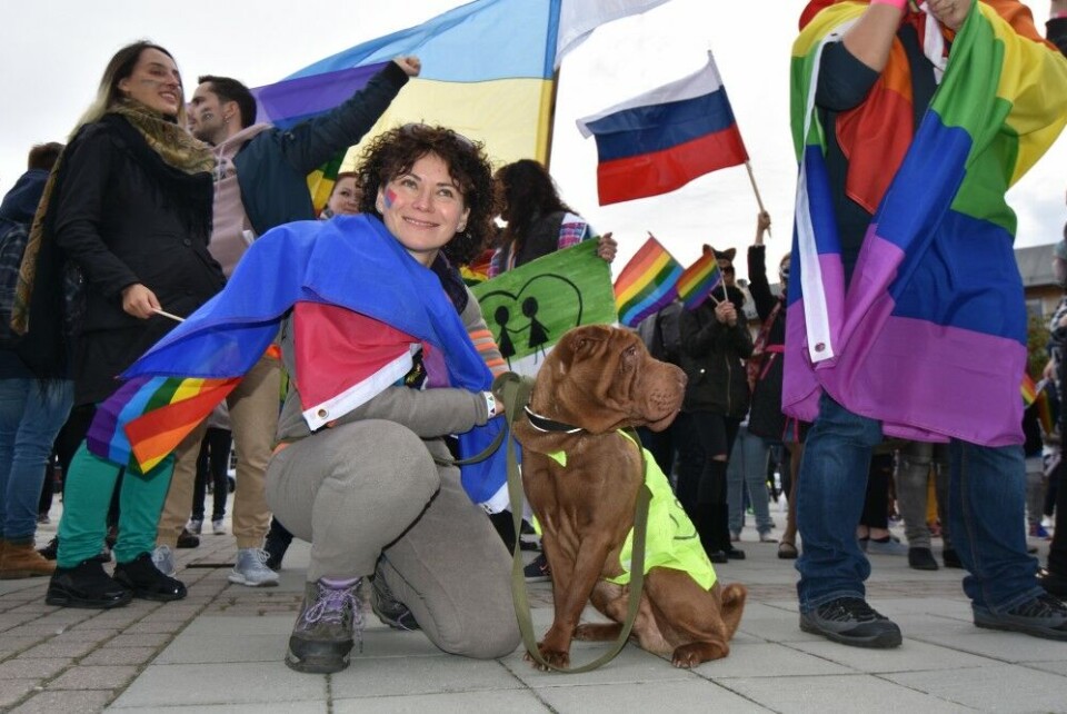 Valentina Likoshva is initiator of Barents Pride parade, a cross-border gathering in Kirkenes. Photo: Thomas Nilsen