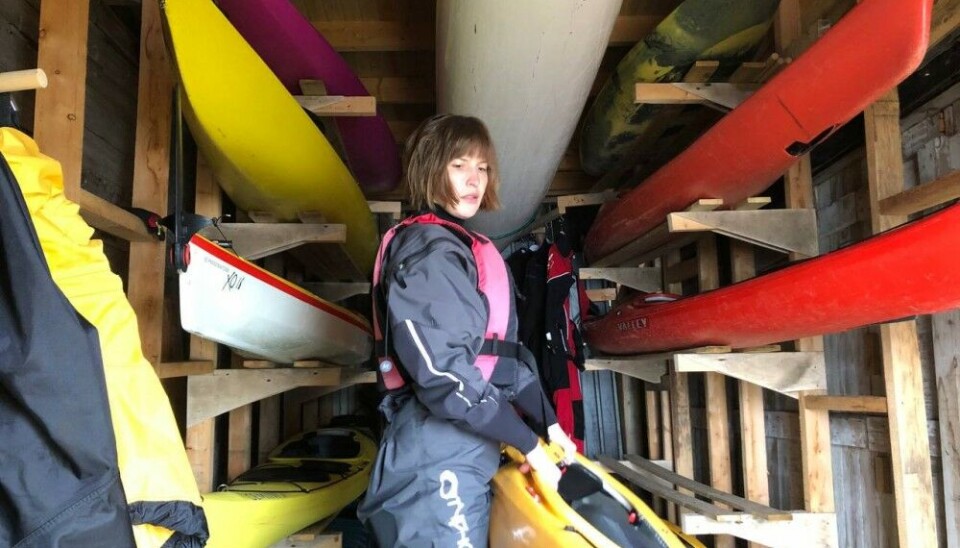 Hannah joined a kayak club in Kirkenes to explore arctic fjords. Photo: personal archive