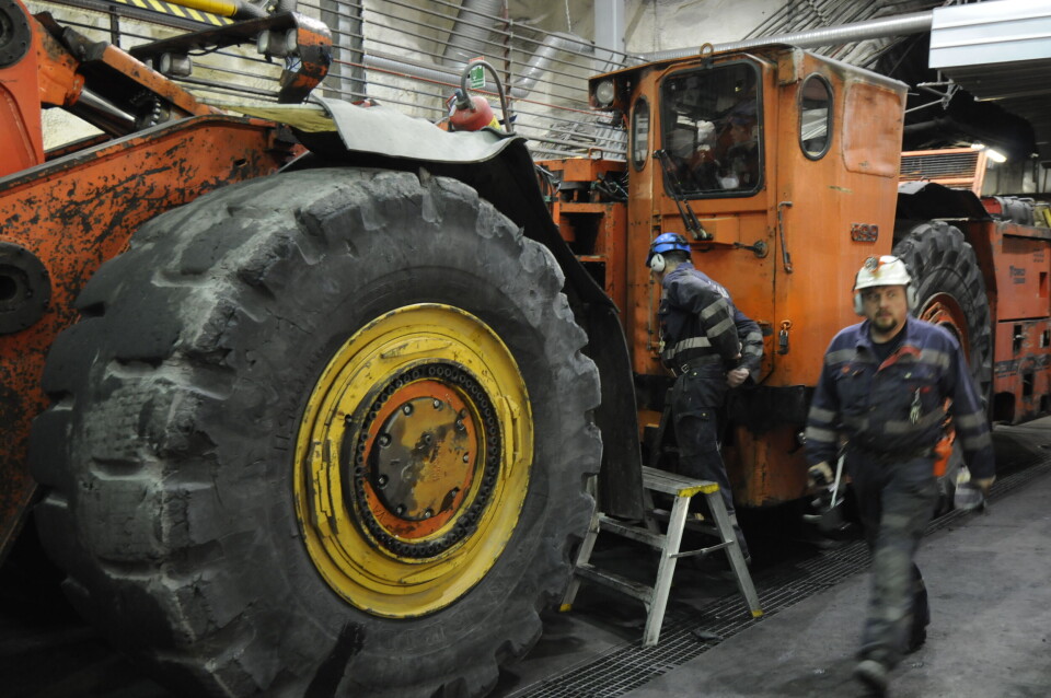 Diesel-powered mining vehicle used down-deep in Kiruna. Photo: Thomas Nilsen