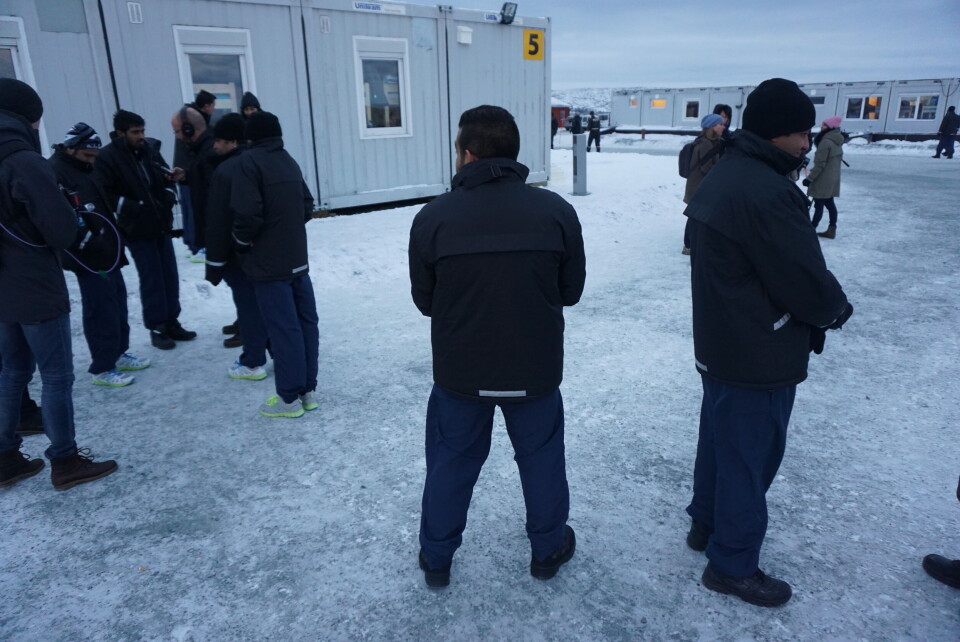 Arctic cold, but a safe roof for migrants arriving at Kirkenes reception center. Thomas Nilsen