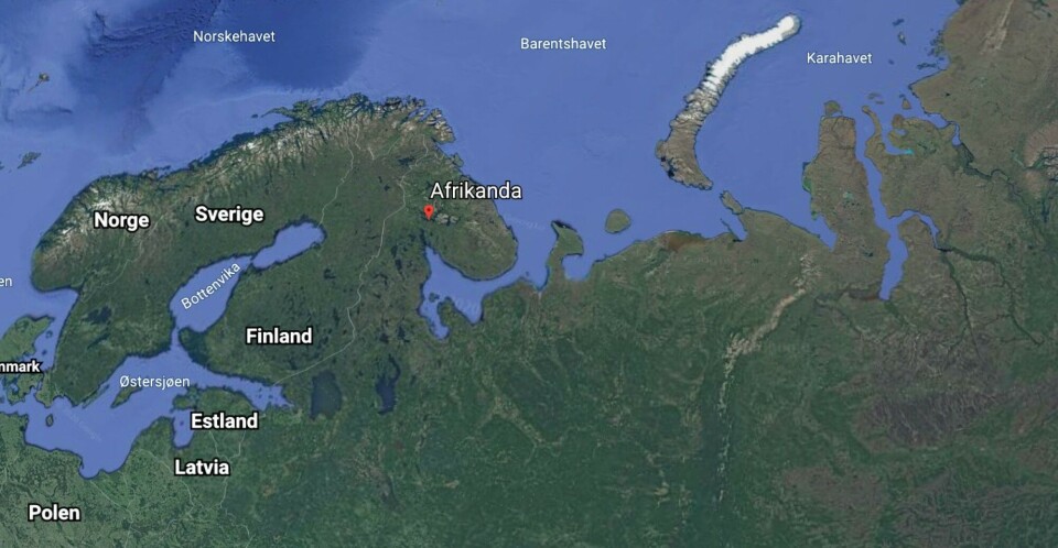 Африканда находится на Кольском полуострове. Карта: Карты Google / Barents Observer