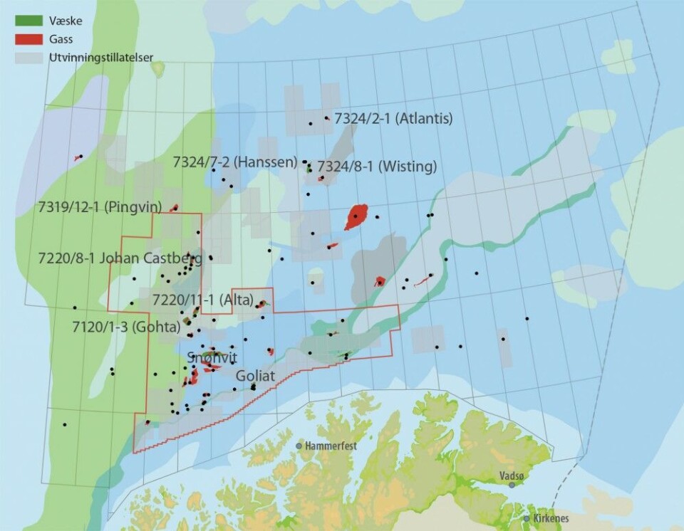 Oil discoveries in Barents Sea. Map by Npd.no