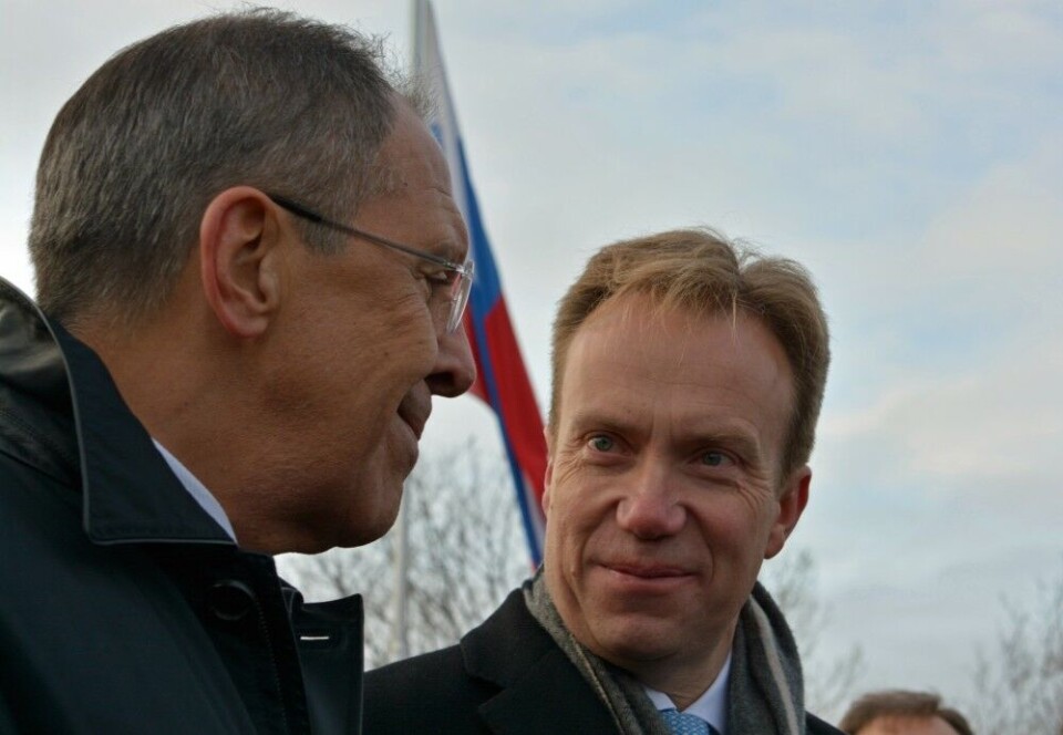Last time Norway and Russia meet for political talks in the high north was when Foreign Minister Sergey Lavrov (left) visited Norwegian Kirkenes in October 2014 together with Børge Brende. Photo: Thomas Nilsen