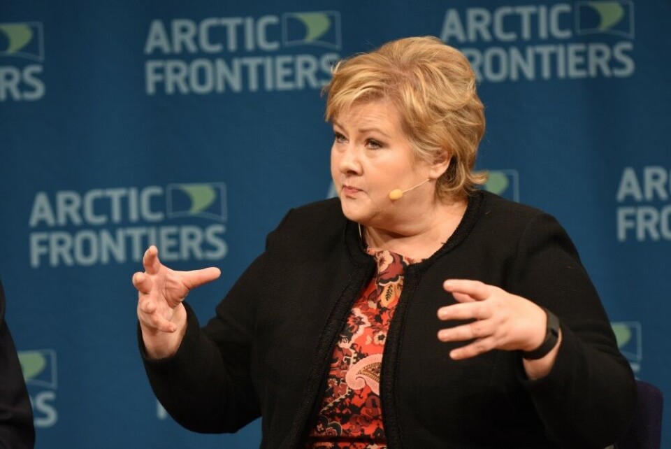 Norway's Prime Minister Erna Solberg at Arctic Frontiers conference in Tromsø. Photo: Thomas Nilsen