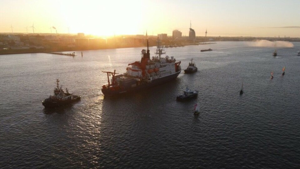 The German research icebreaker Polarstern returns to its homeport in Bremerhaven on Monday after a 389-day Arctic science expedition. Photo: Joachim Hofmann/Alfred-Wegener-Institut