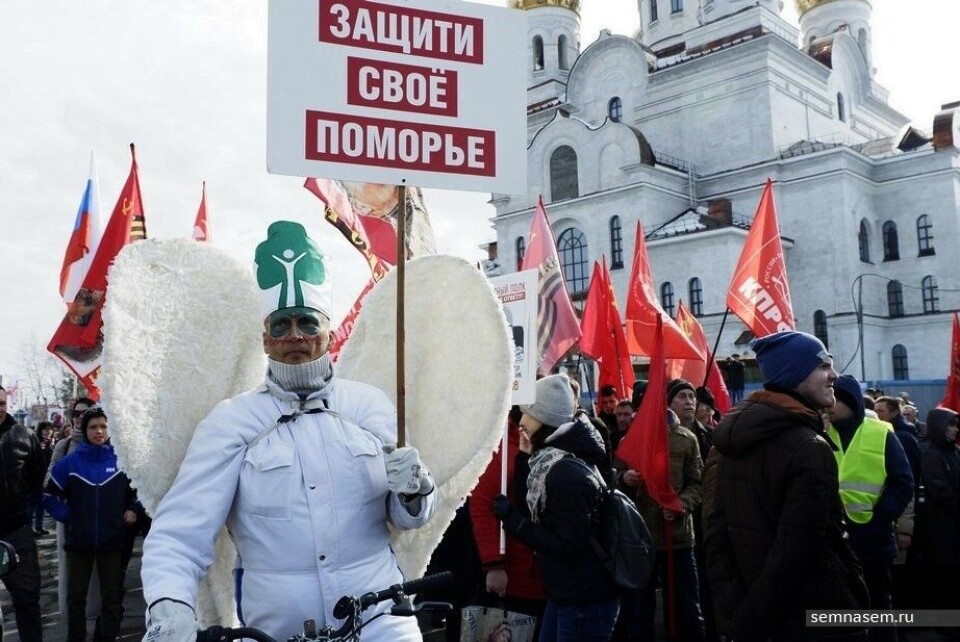 Protesters rally in downtown Arkhangelsk against Shies waste deposit. Photo: Roman Filkovsky, 7x7-journal.ru