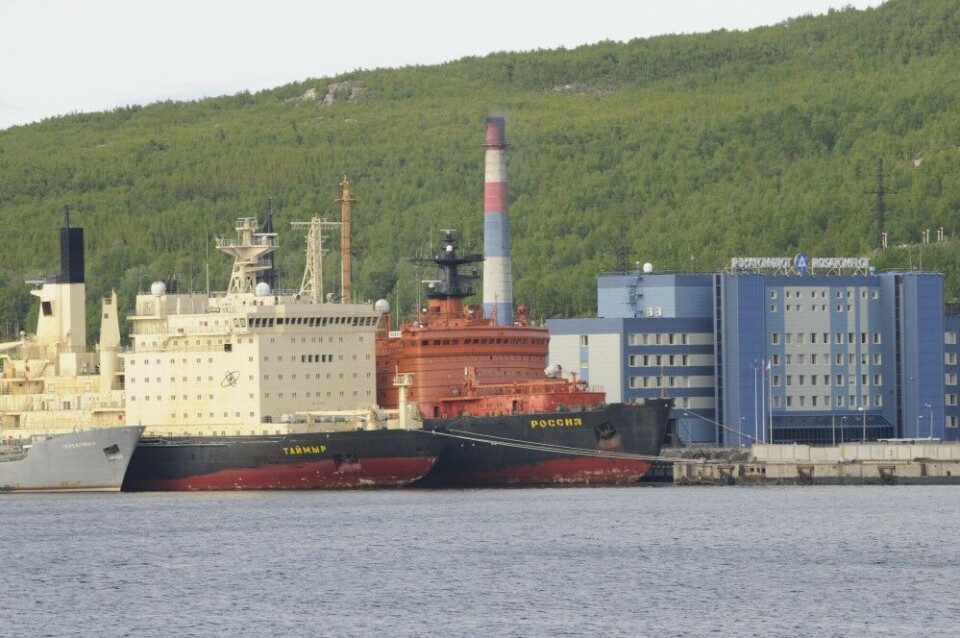 Atomflot service base with nuclear powered icebreakers. Photo: Thomas Nilsen