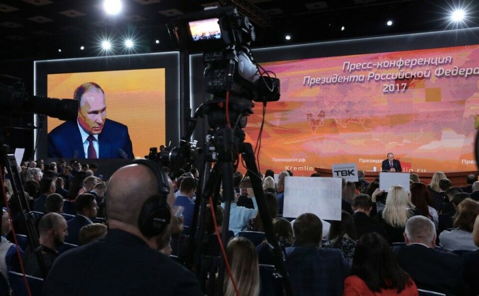 Vladimir Putin responds to questions from journalists. Photo: Kremlin.ru