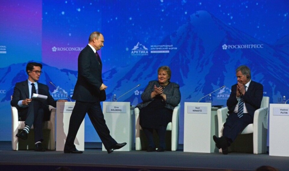 The Arctic Forum 2019 was attended by President Putin, Norwegian PM Erna Solberg and Finnish President Sauli Niinistö. Photo: Atle Staalesen