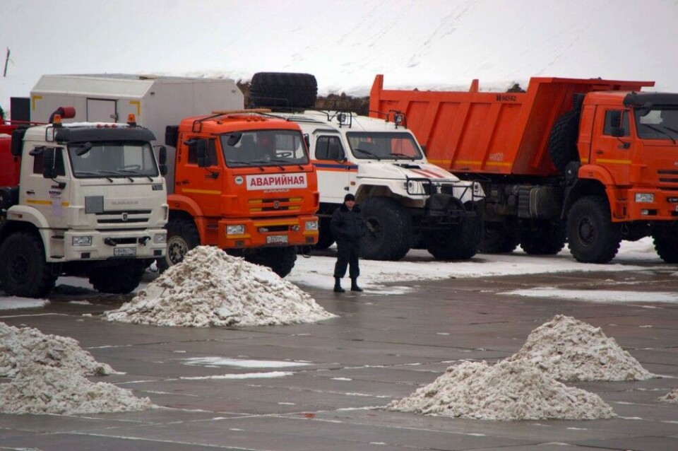 Trucks in Shies. Photo: Ivan Ivanov, Save Pechora Committee