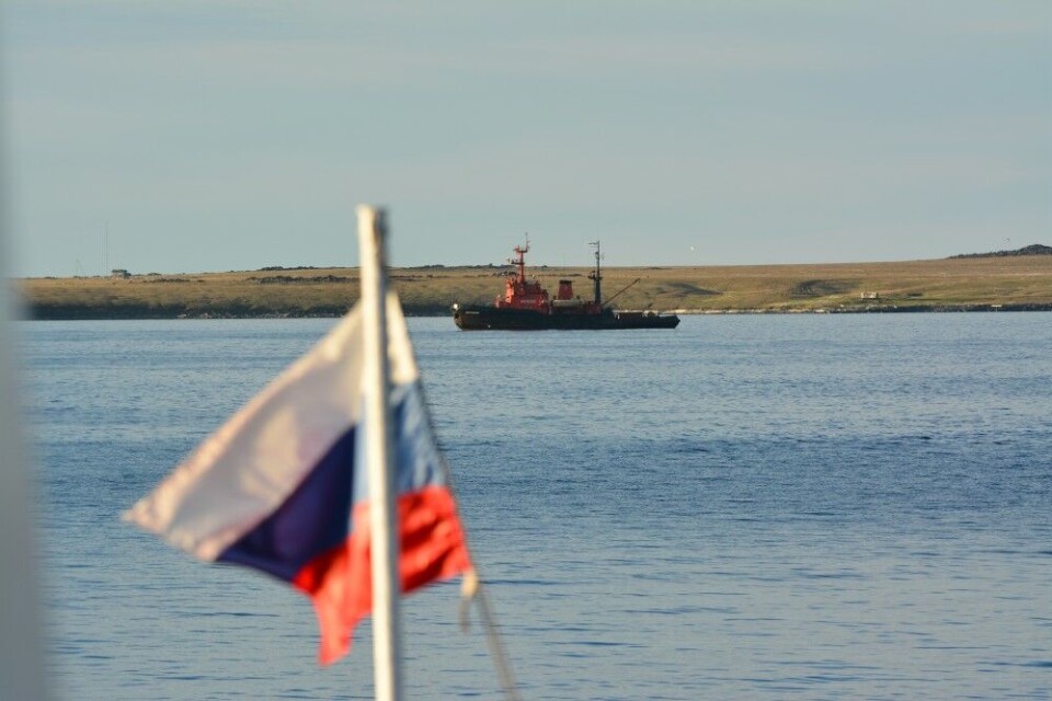 A tug in the water outside Dikson on the Taymyr Peninsula. Photo: Thomas Nilsen