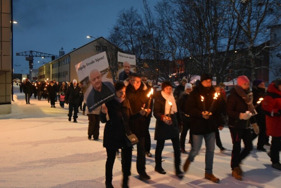 Some 450 people participated in the rally. Photo: Thomas Nilsen