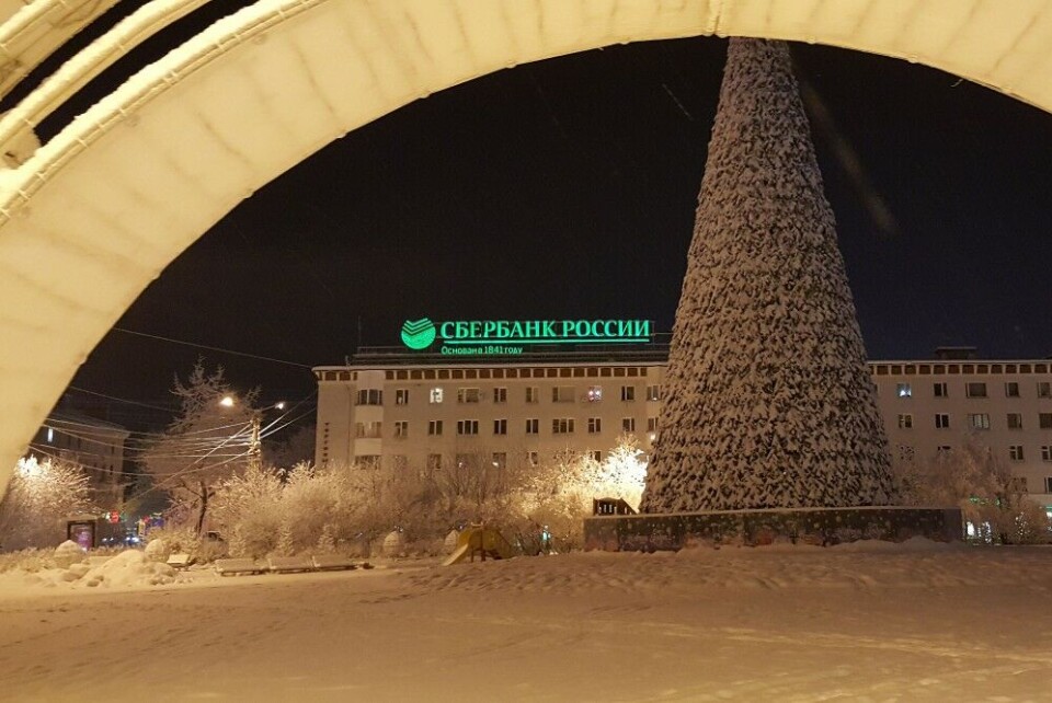 Sberbank filial in the centre of Murmansk. Photo: Thomas Nilsen