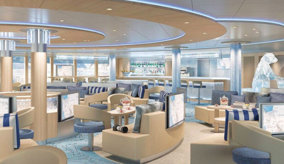 The lounge onboard “National Geographic Endurance”.