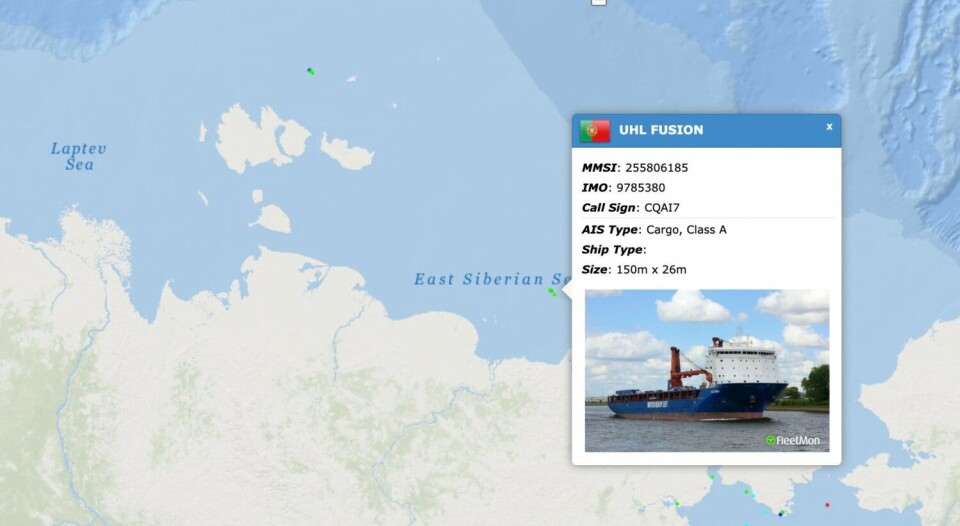The UHL Fusion are among the ships now escorted eastwards by icebreaker Vaigach