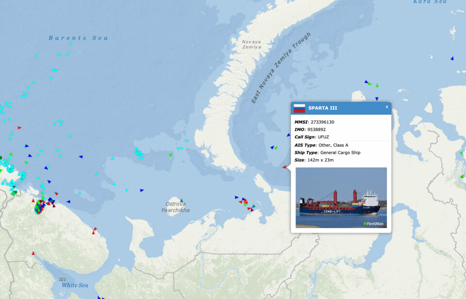The Sparta-3 escorted out of the Kara Sea on the 6th of January