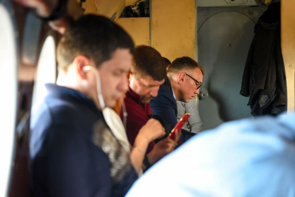 Riding helicopter with Igor Koshin. Photo from Koshin's vKontakte site, vk.com/koshinigor