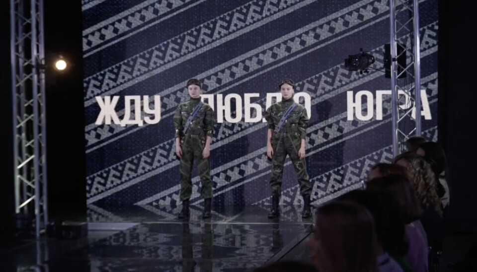 Military themed fashion show in Yugra. Photo: Screenshot of the video posted by the governor Natalya Komarova