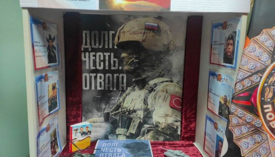 School exhibition devoted to former students killed in Ukraine. Photo: School No 3 on VK