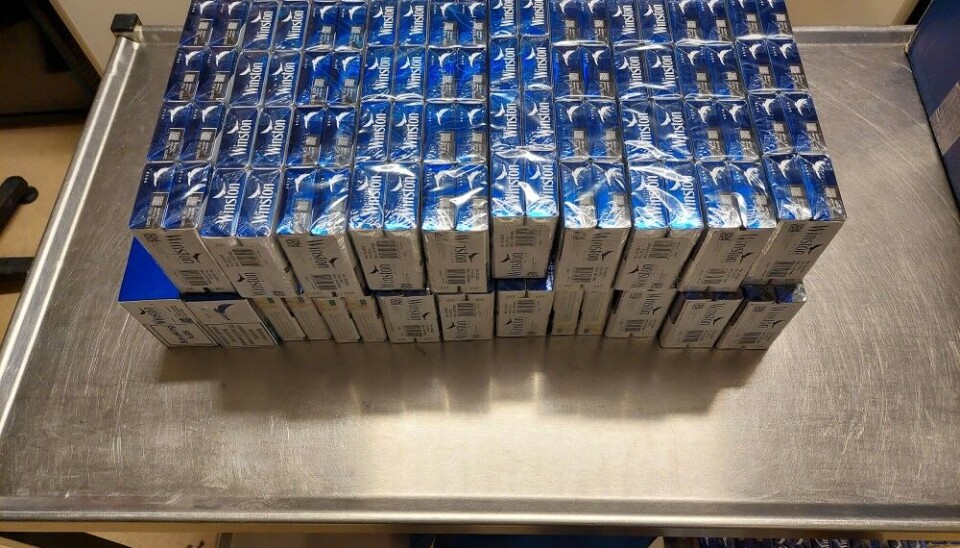 Some of the confiscated cigarettes were smuggled to Norway by a Russian fishing vessel. Photo: Finnmark Police
