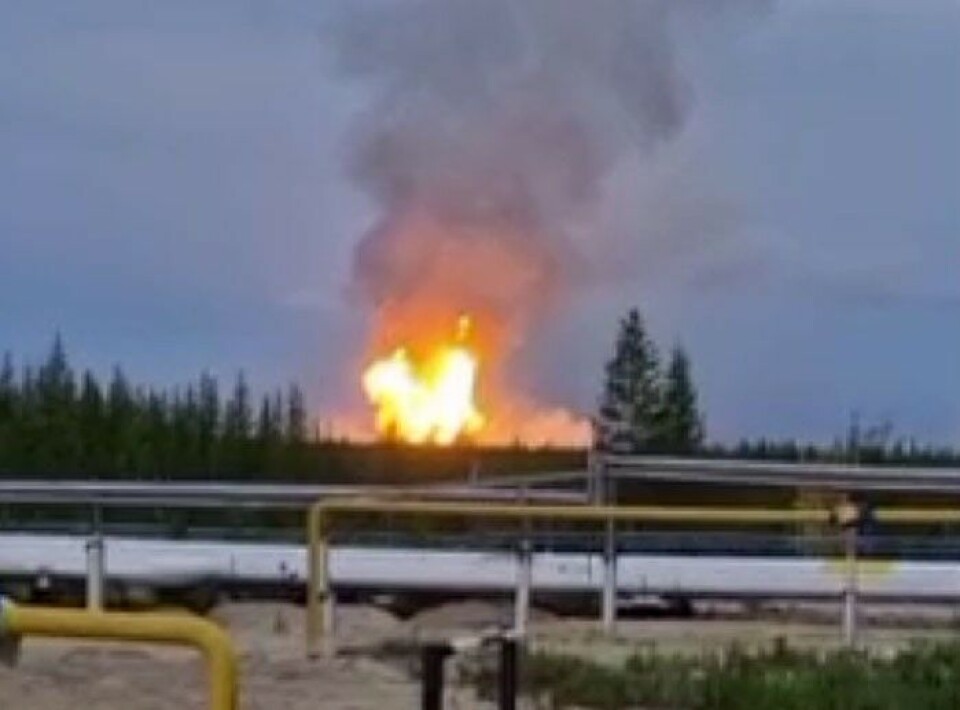 Screenshot from video of fire in June 2022
