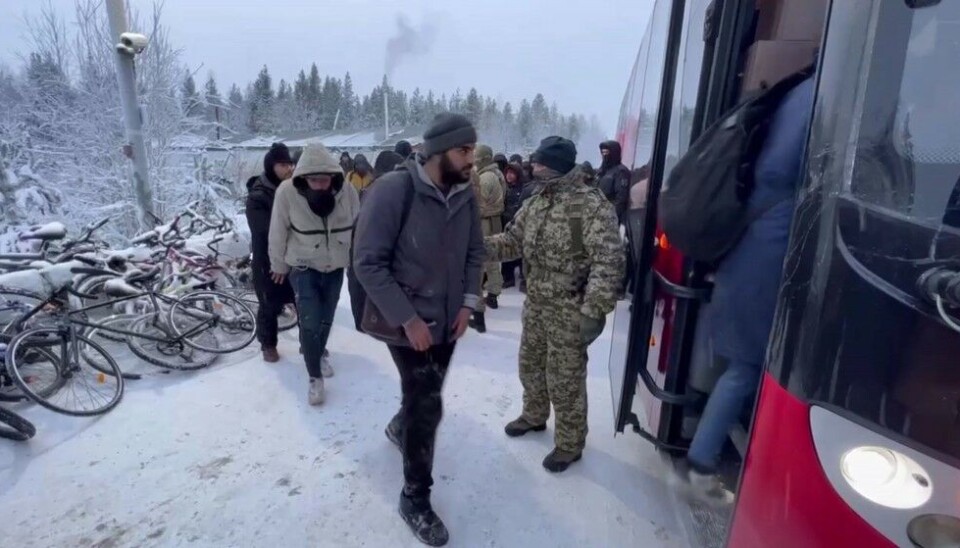 Russian authorities send buses of migrants from border crossing point of Salla towards Raja-Jooseppi, the last remaining crossing point between the two countries. Screenshot of video posted on Governor Andrei Chibis Telegram channel