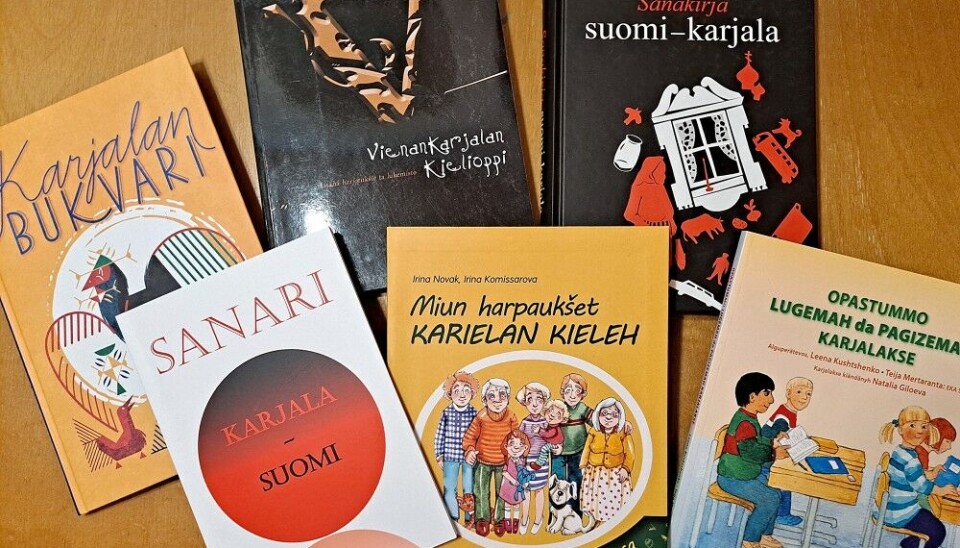 Karelian language books. Photo: the University of Eastern Finland Karelian language book. Photo: the University of Eastern Finland