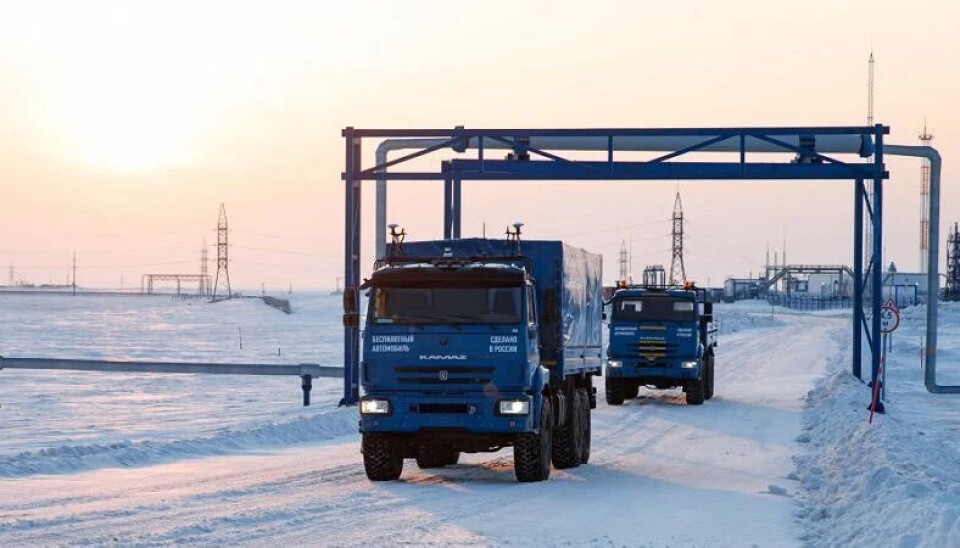 The driverless truck. Photo by: Gazprom