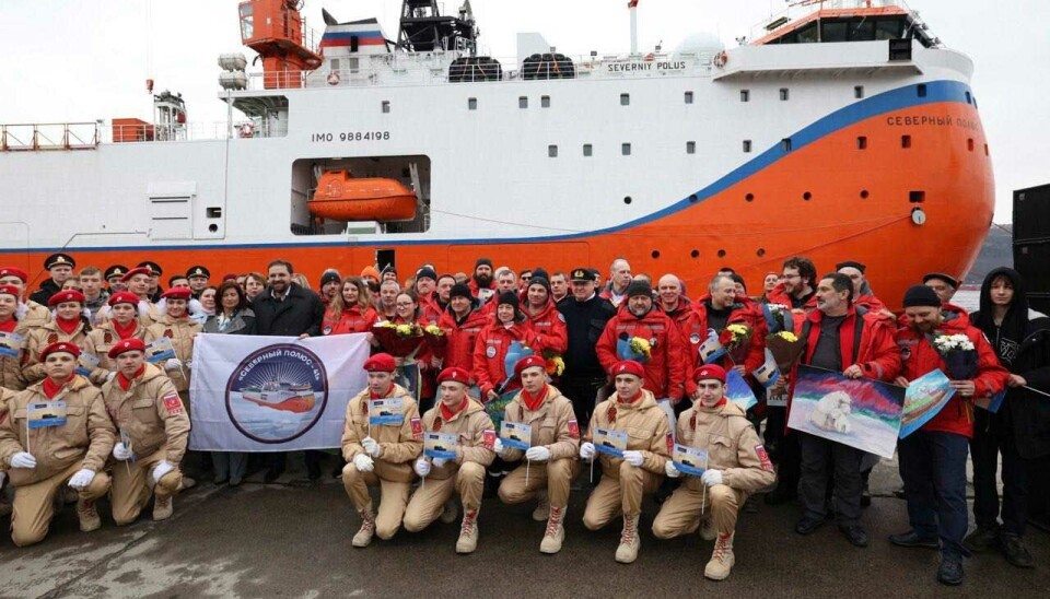 The crew members of the Severny Polyus were greeted by representatives of Russia’s Youth Army (Yunarmiya) as they arrived in Murmansk on 17th of May 2024. Photo: AARI