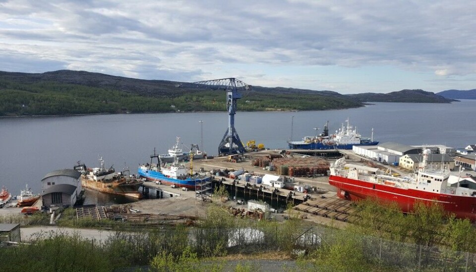 KIMEK shipyard is frequently serving Russian fishing boats. Photo: Thomas Nilsen