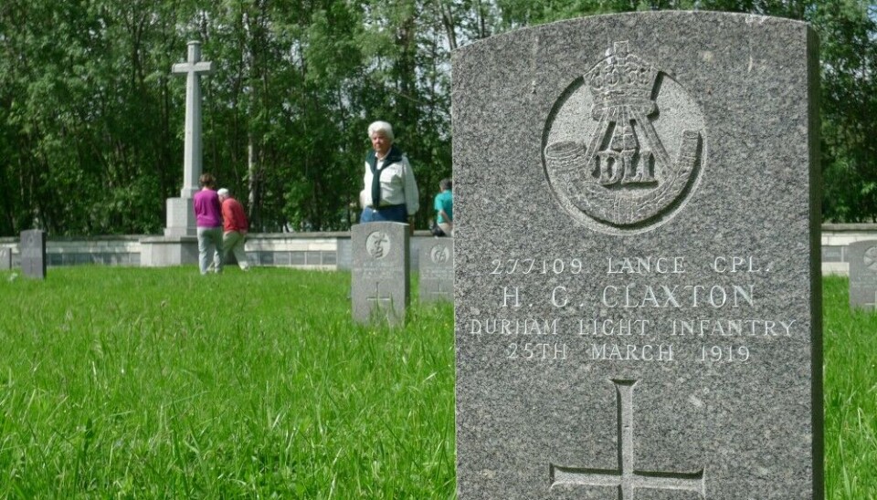 The Arkhangelsk Allied Cemetery was begun immediately after the occupation of the town in August 1918. Soldiers with the Durham light infantry were among casualties buried here. Photo: Thomas Nilsen
