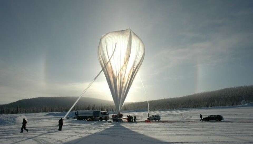 Illustrative picture. Balloons can be used for releasing particles in the stratosphere. Photo: Esrange Space Center