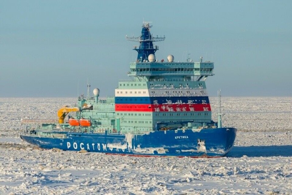 The 'Arktika' and 'Sibir' are Russia's two new generation 22220-class icebreakers. They are crucial for shipments through the eastern parts of the Northern Sea Route. Photo: Rosatomflot