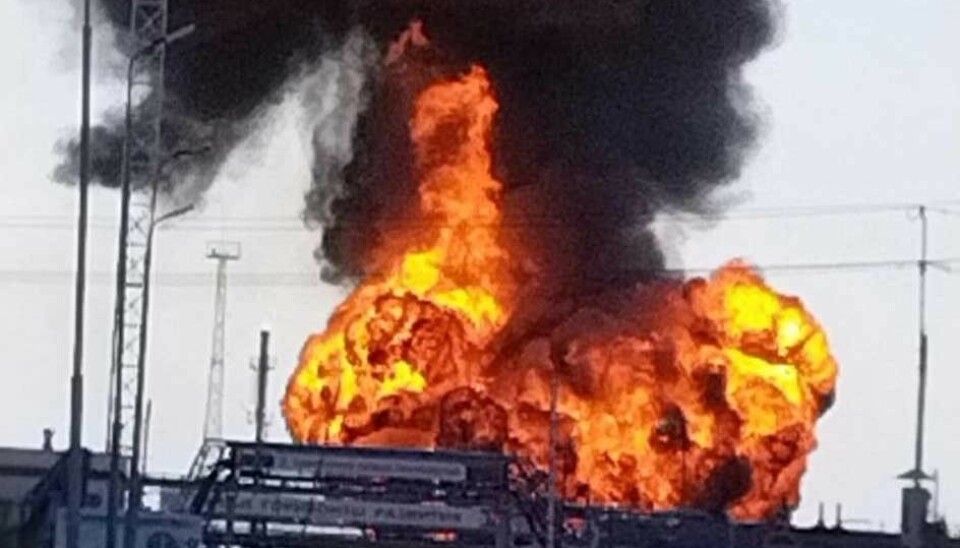 Fire at Lukoil's oil refinery in Usinsk, Komi Republic. Photo: Telegram channel syktyvkar01