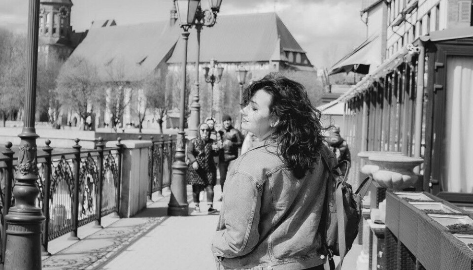 Samantha Berkhead pictured in the Russian city of Kaliningrad, where she traveled before Russia's invasion of Ukraine. Photo: personal archive