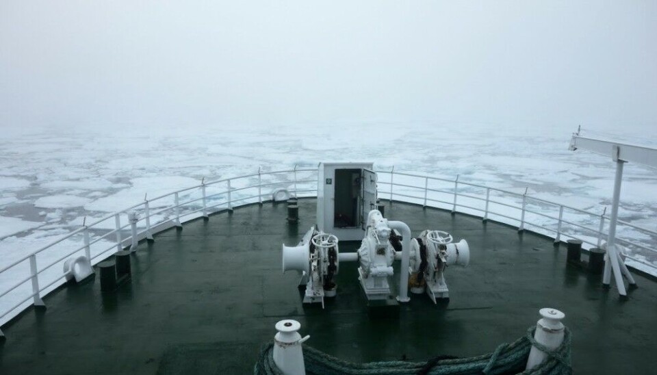 A ship cruising in Arctic waters. Photo: Henry Patton