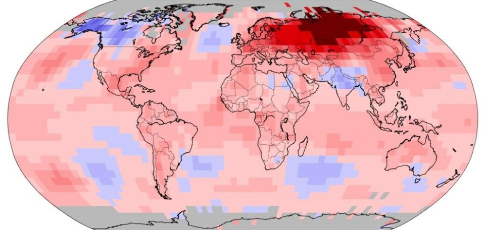 Arctic parts of Siberia in the period January-April 2020 had the world's biggest deviation from average temperatures. Map by NOAA