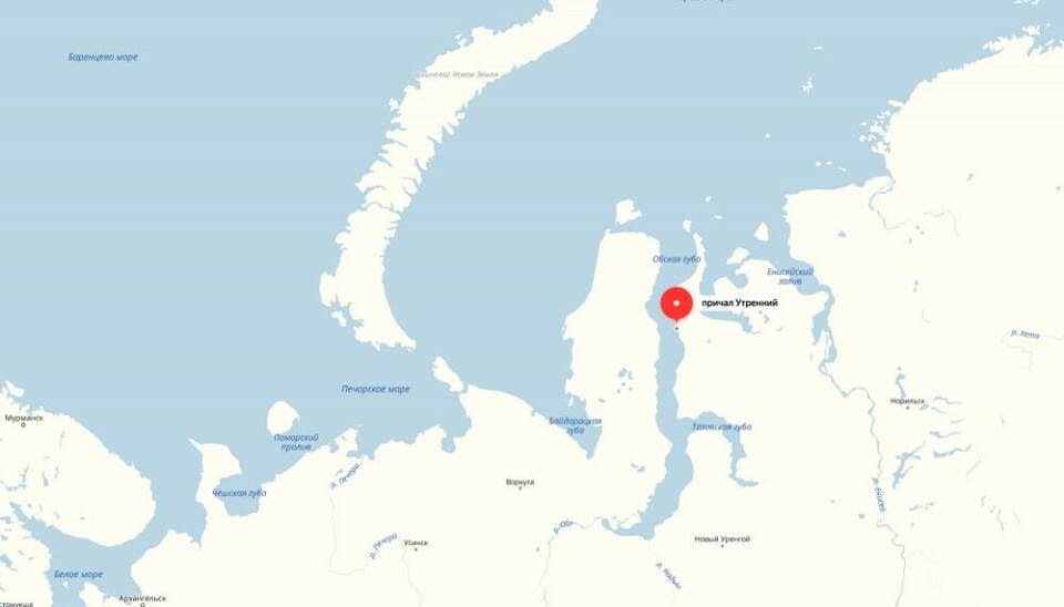 The Utrenneye port is located on the eastern shore of the Ob Bay.