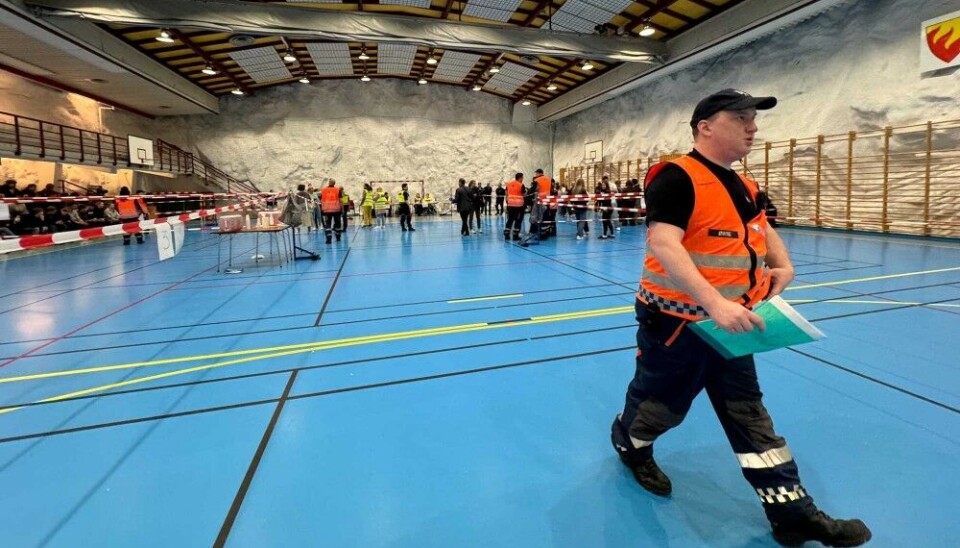 The town shelter in Kirkenes is normally used as sport hall. Photo: Atle Staalesen