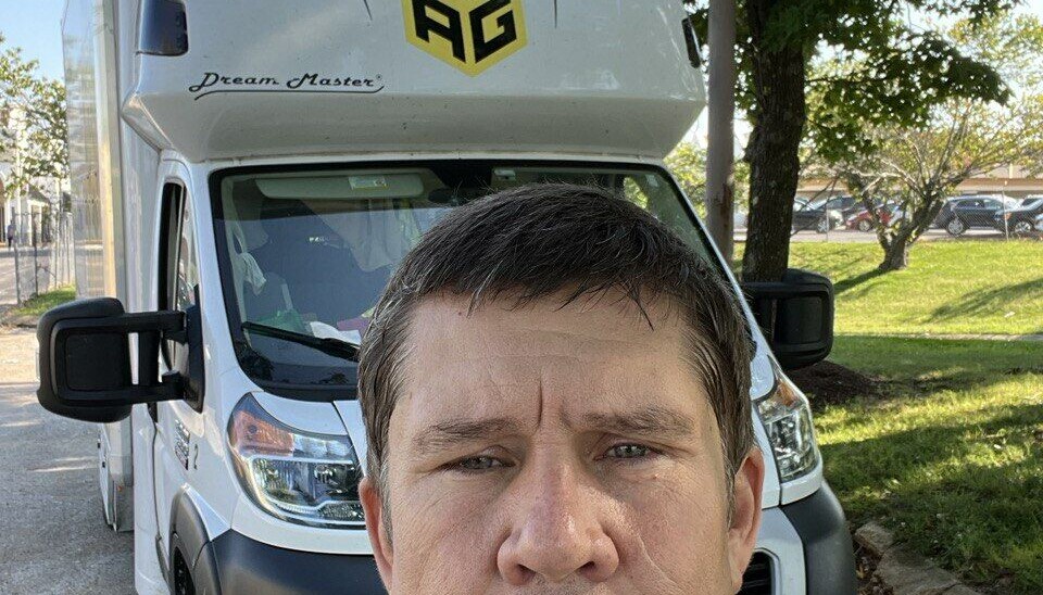 Denis Sharonov in front of his truck in one of the US states. Photo: Denis Sharonov