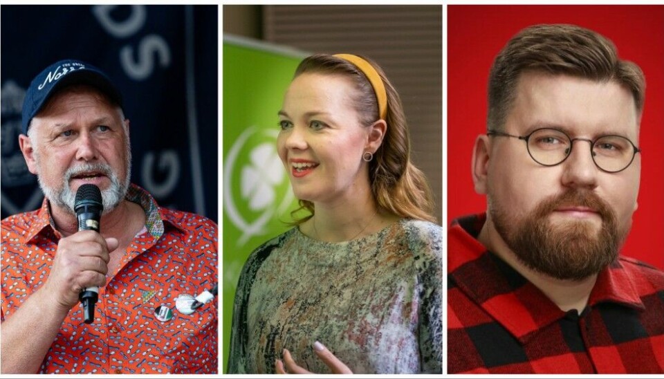 Northerners Jonas Sjöstedt (left), Katri Kulmuni and Sebastian Tynkkynen secured seats in the European Parliament. Photo: Facebook