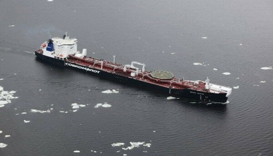 Crude Oil Tanker Mikhail Ulyanov is sailing east from the Arctic Murmansk to the port of Vostochnyy in Russia's Far East. Photo: scf-group.com
